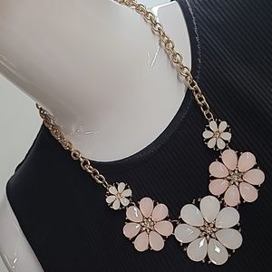 Statement Floral Embellished Rhinestone Necklace